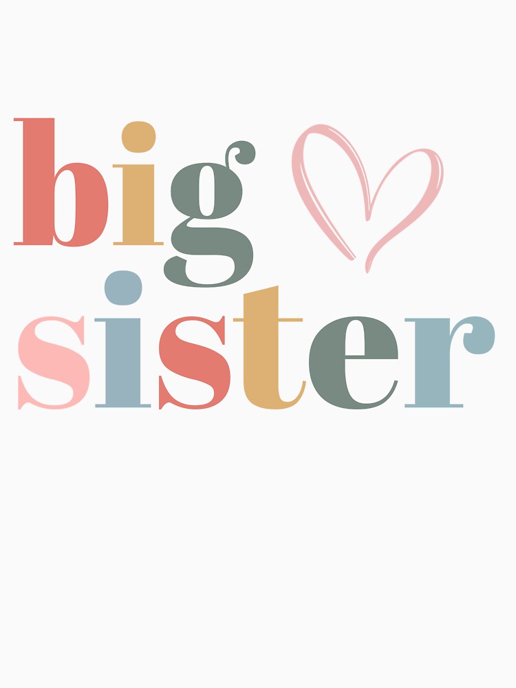 Big Sister Pastel Heart – Cute Girl Pregnancy Announcement by FamilyGlowStore