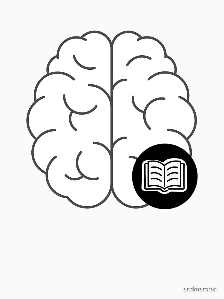 Brain Loves Books (Black & White) by andmarstan