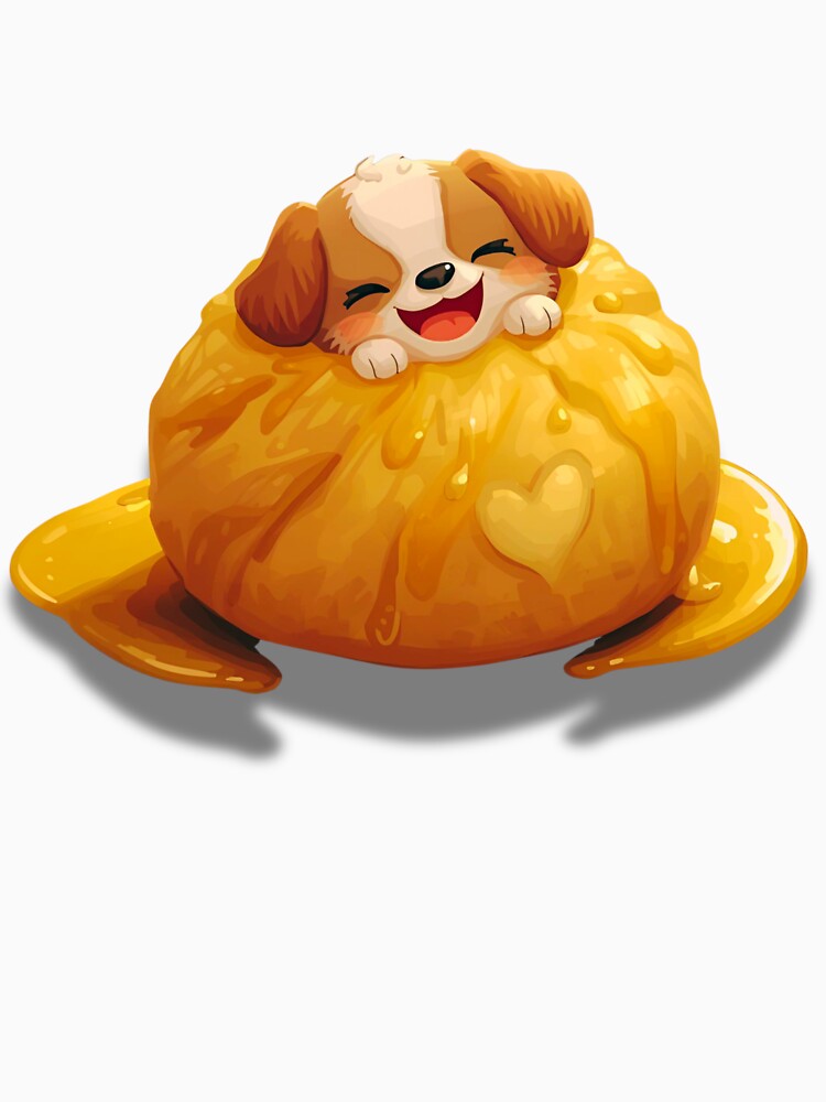 Pierogi Pug — Cute Dumpling Dog Mascot, Retro Food Illustration, Cozy Comfort Snack by TwinkleKlinke