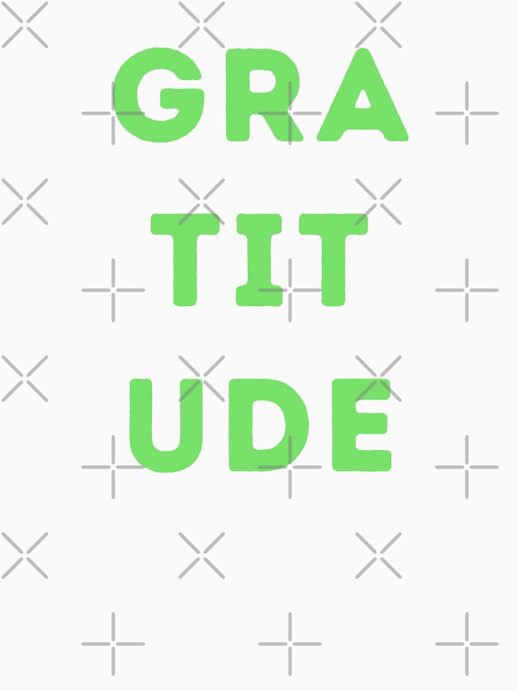 Gratitude All Over Text Green by NinniSilver