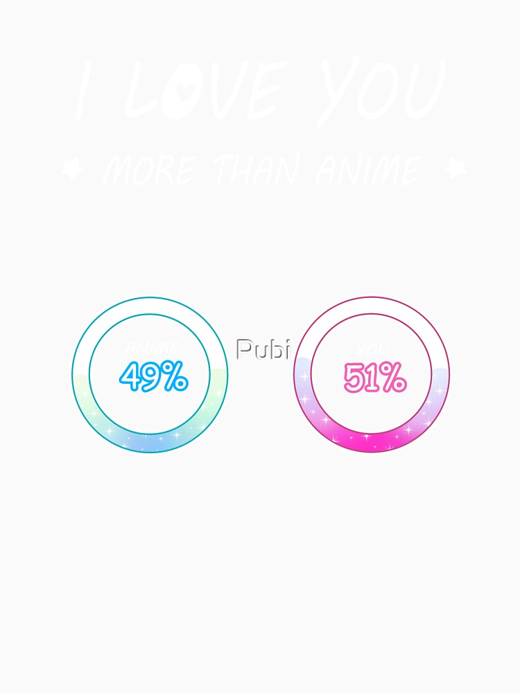 I Love You More Than Anime Gift For Otaku Fan by Pubi