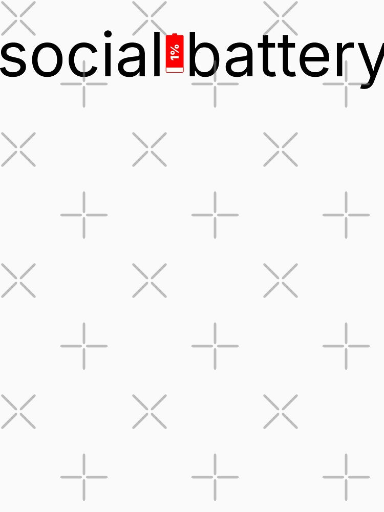 Social Battery 1% Minimal Introvert Design | Low Social Energy Funny Introvert Quote by PixelPlush