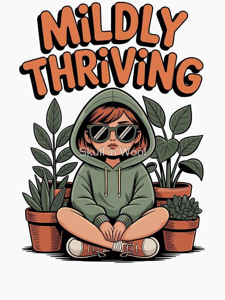 Mildly Thriving — Introvert in a House Plants Jungle by Skull in Wool
