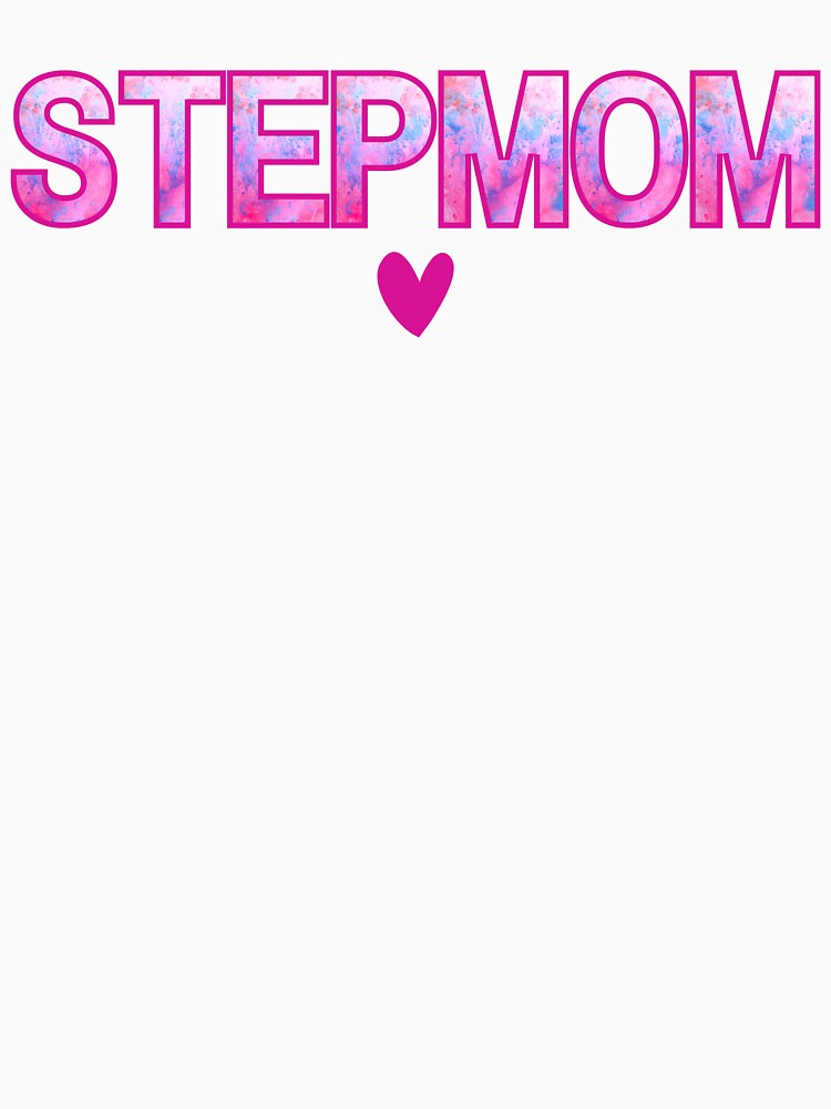Stepmom heart design in pink and blue marble style by Bezographic