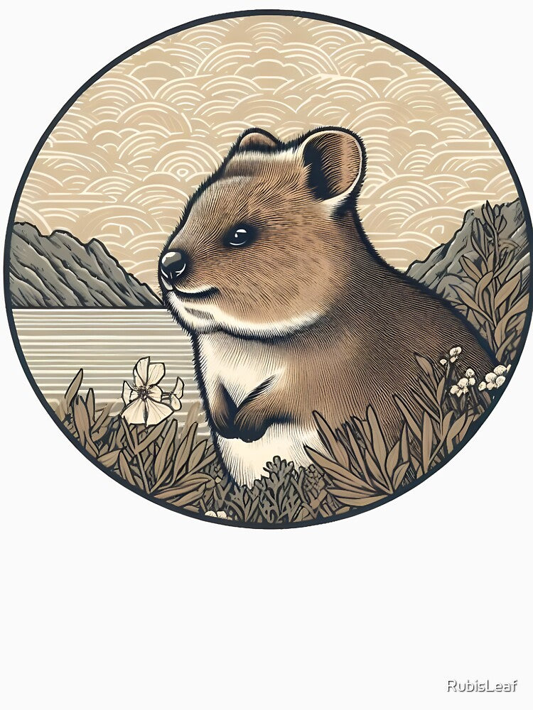 Quokka Australia animal retro color art style by RubisLeaf