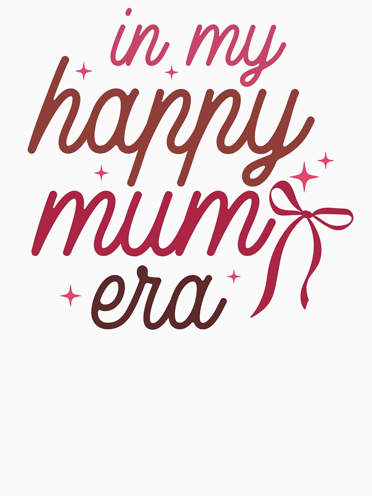 In My Happy Mom Era Aesthetic Coquette Ribbon Bow by krystalRomanart