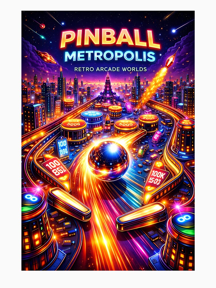 Pinball Metropolis – Neon Arcade City | Retro Gaming Skyline Aesthetic by Digital Culture Studio