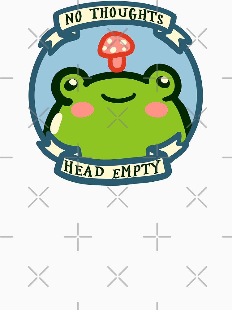 No thoughts Head empty - Funny Self Deprecating Humor Stupid Frog Ironic Humour by Nossikko
