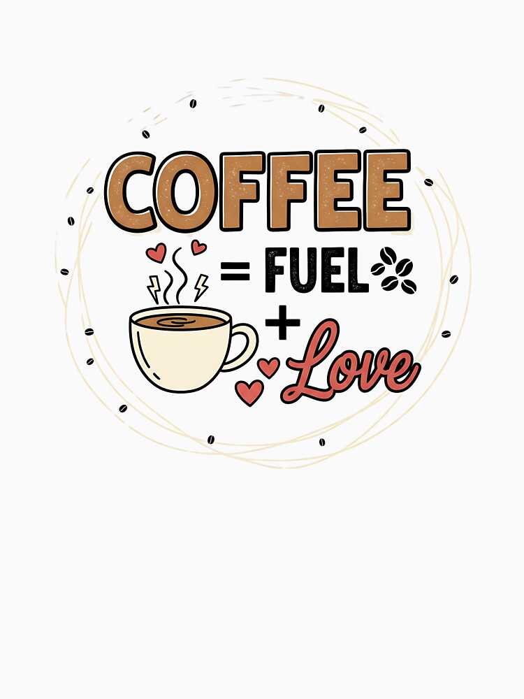 Coffee = Fuel + Love Shirt – Funny Barista & Coffee Lover Tee by Muzgle