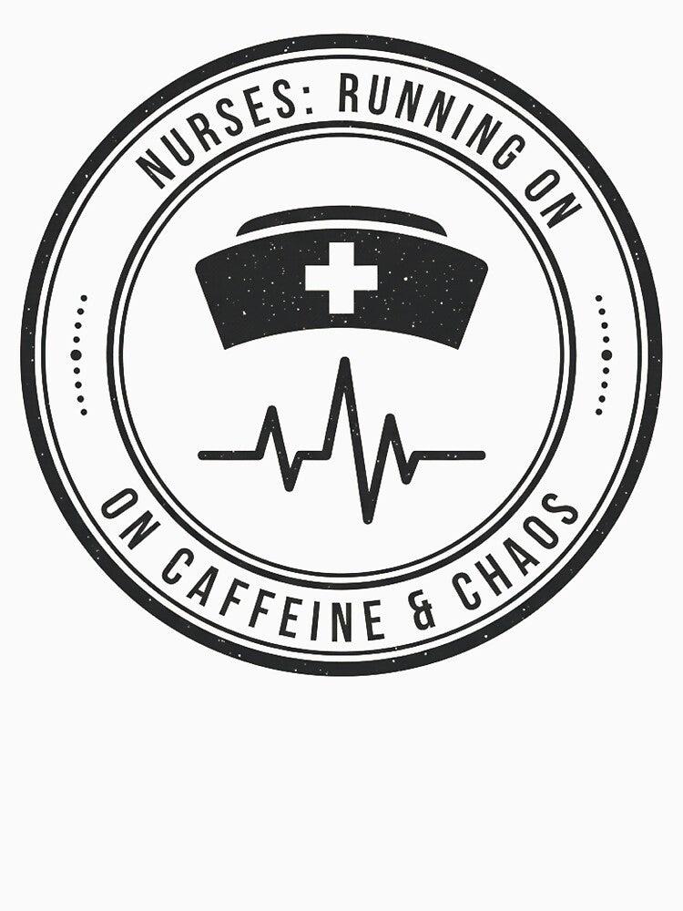Nurses Running on Caffeine & Chaos Vintage Medical Badge by PRINTED .