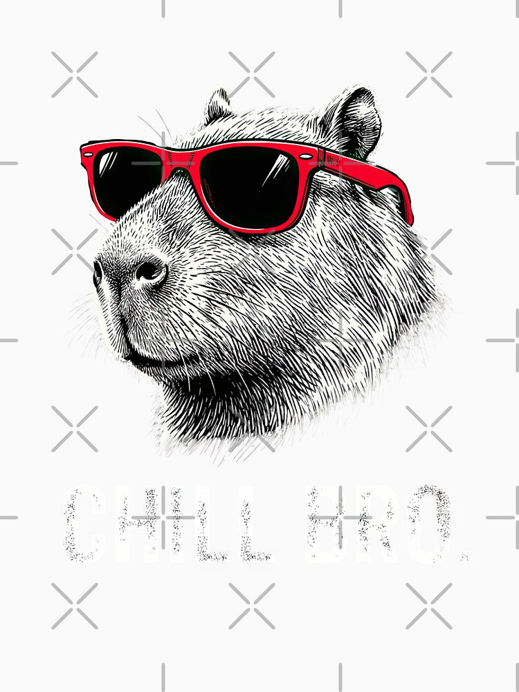 Chill Bro Capybara Wearing Sunglasses Funny Animal Meme by NovaCraft30