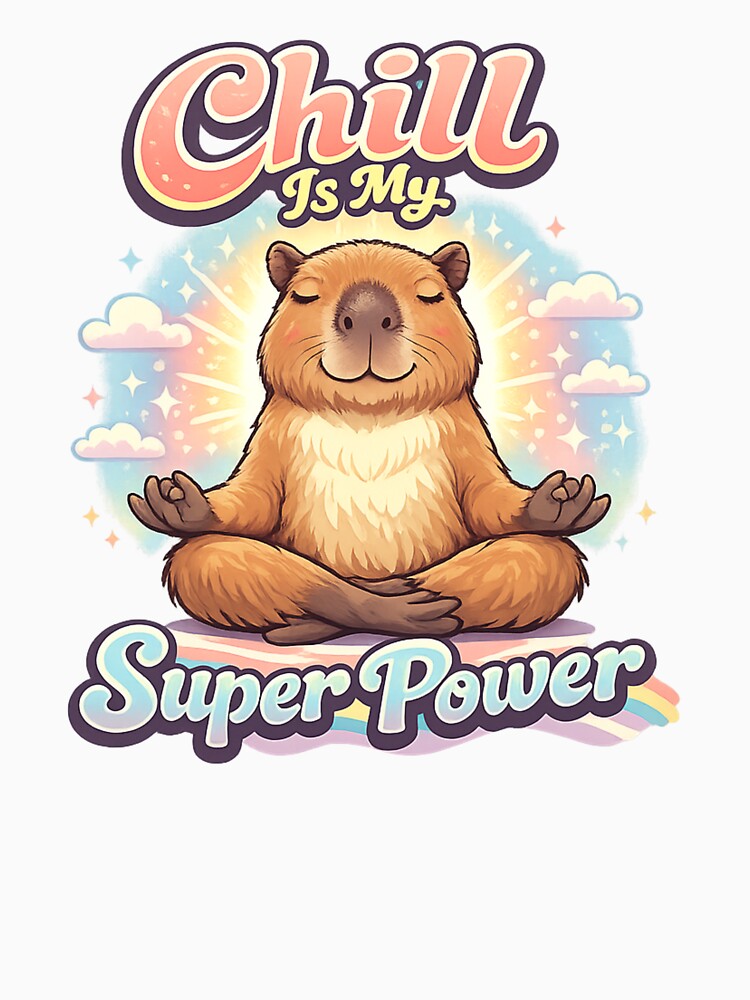 Chill Is My Super Power Capybara by Art by Debasish