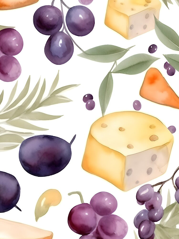Wine and Cheese Water Color 1 by FantasyRealmOP