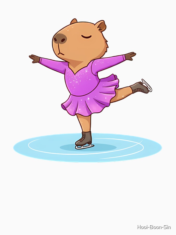 Chill Capybara Figure Skater - Zen Ice Skating by Hooi-Boon-Sin