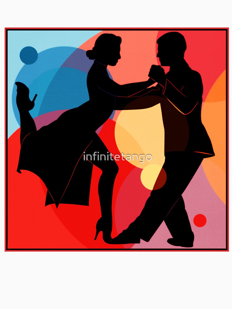 Argentine Tango Dance Couple Silhouette doing a Boleo by infinitetango