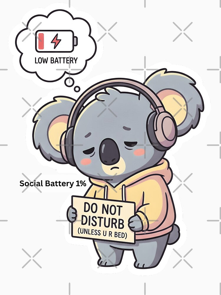 Social Battery Low Koala Do Not Disturb by Koalangel