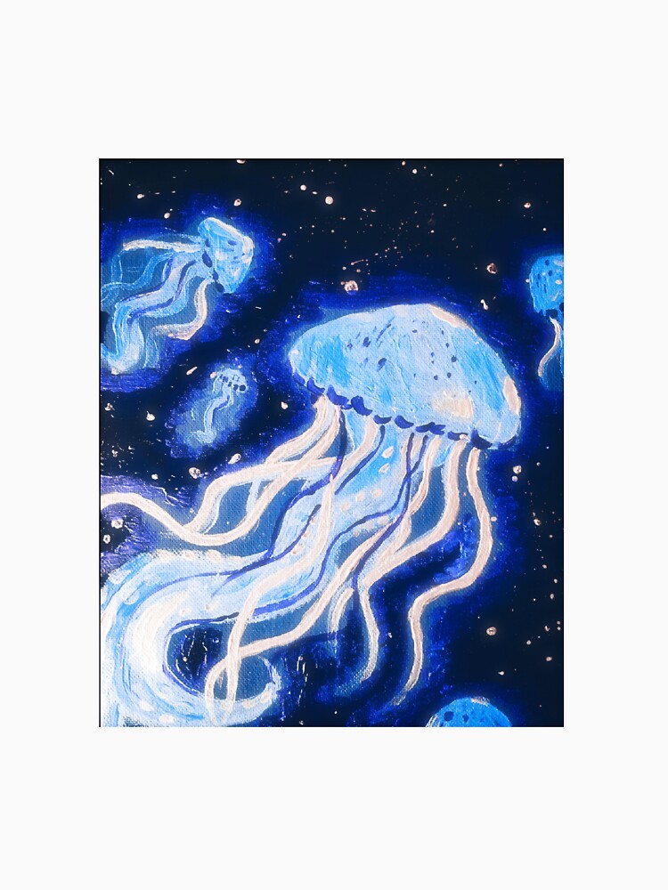 Blue Glowing Jellyfish by crystallinesoup