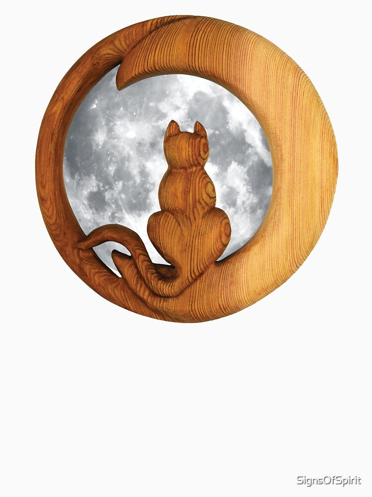 Cat Moon carving over Bright Full Moon by SignsOfSpirit