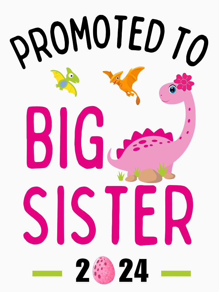 Big Sister Pink Dinosaur, Pregnancy Announcement by FamilyGlowStore