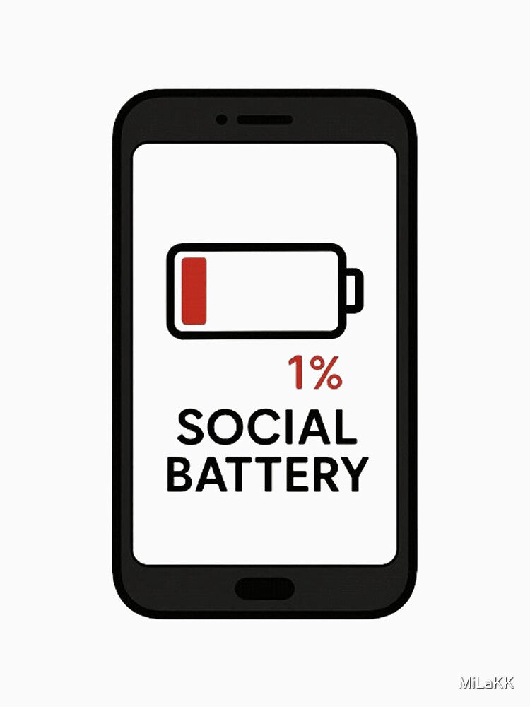 Social Battery Low Introvert Anxiety T-Shirt by MiLaKK