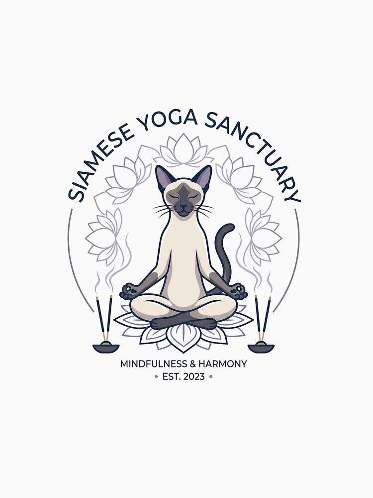 Siamese Yoga Sanctuary Meditation Zen Cat by PictoVibe