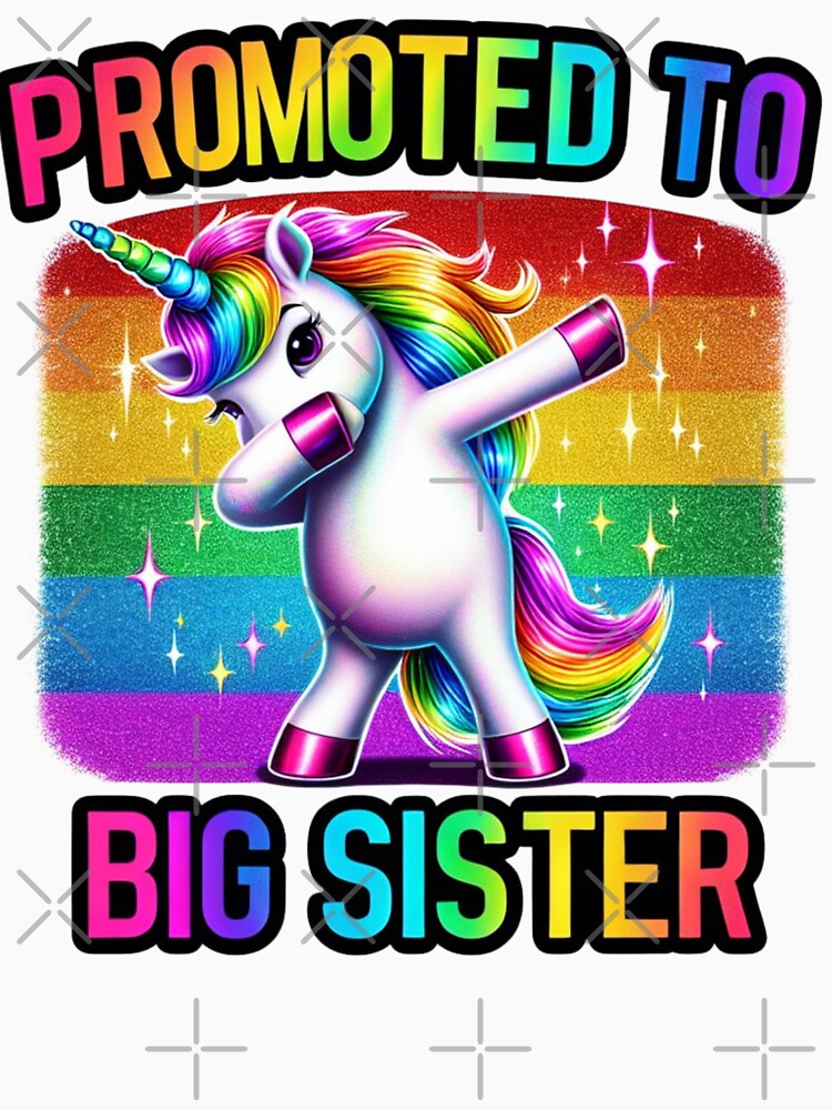 Promoted to Big Sister Girls Dabbing Unicorn Older Sister by MERCH HQ