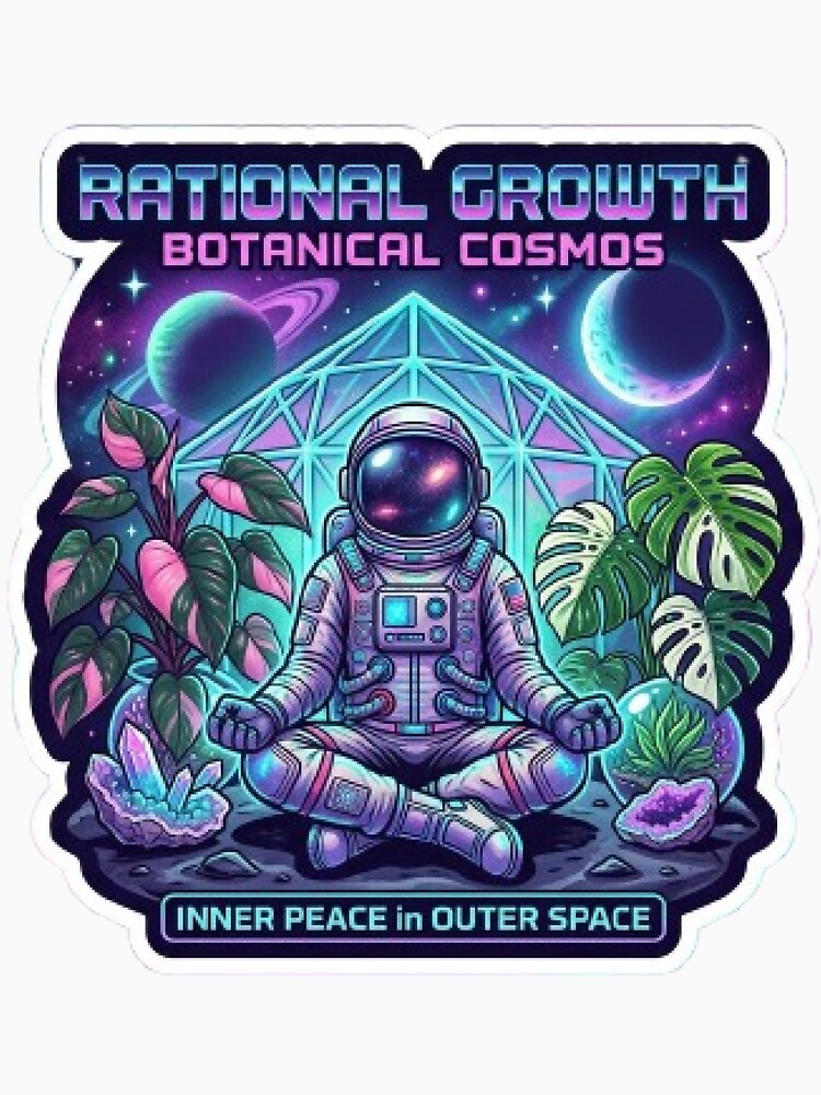 Zen Astronaut in Rare Botanical Galaxy - Aesthetic Space Garden by Barkashow