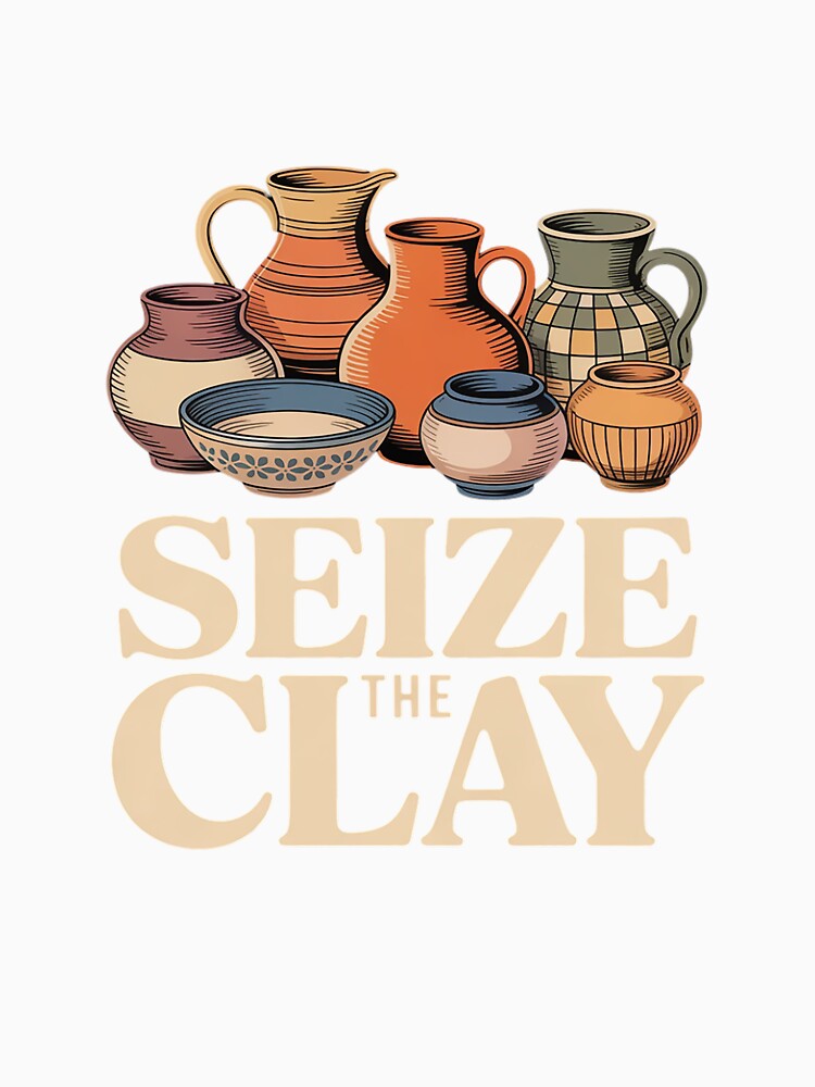 Funny Pottery Ceramics Artist Seize The Clay Men Women by RuthGAArt