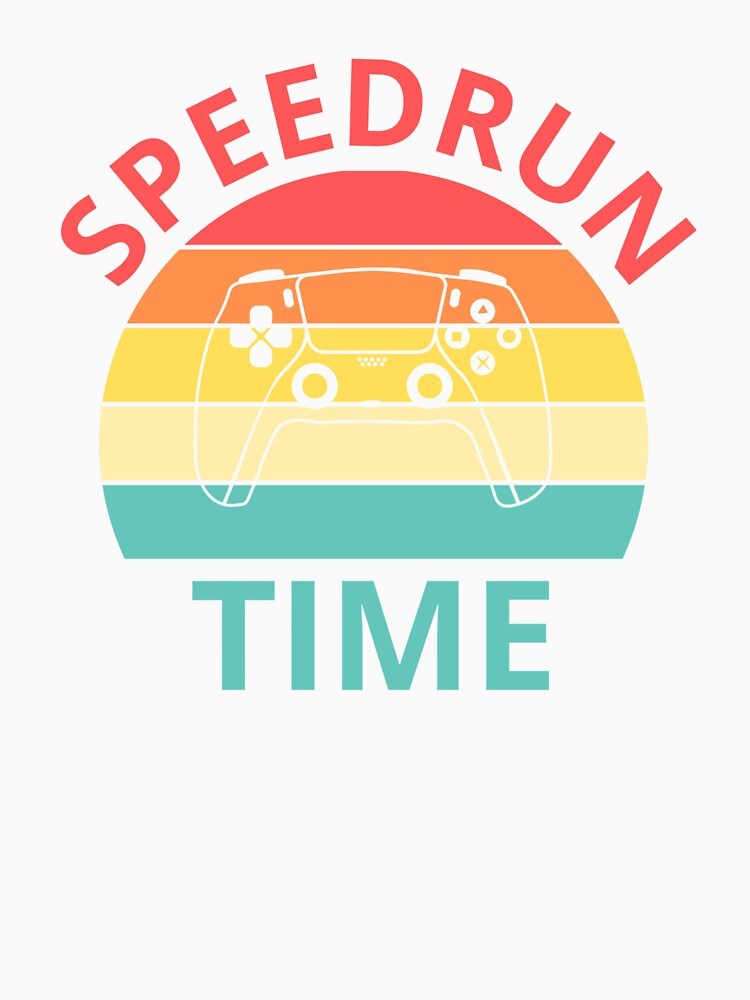 Speedrun Time Vintage Controller – Retro Stripe Gaming Design by PHRASEandSTYLE