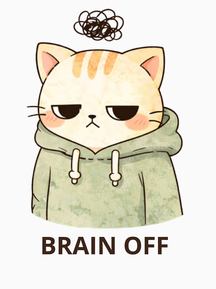 Brain Off Cat | Cute Kawaii Aesthetic | Low Energy Mood Design by The Mood Index