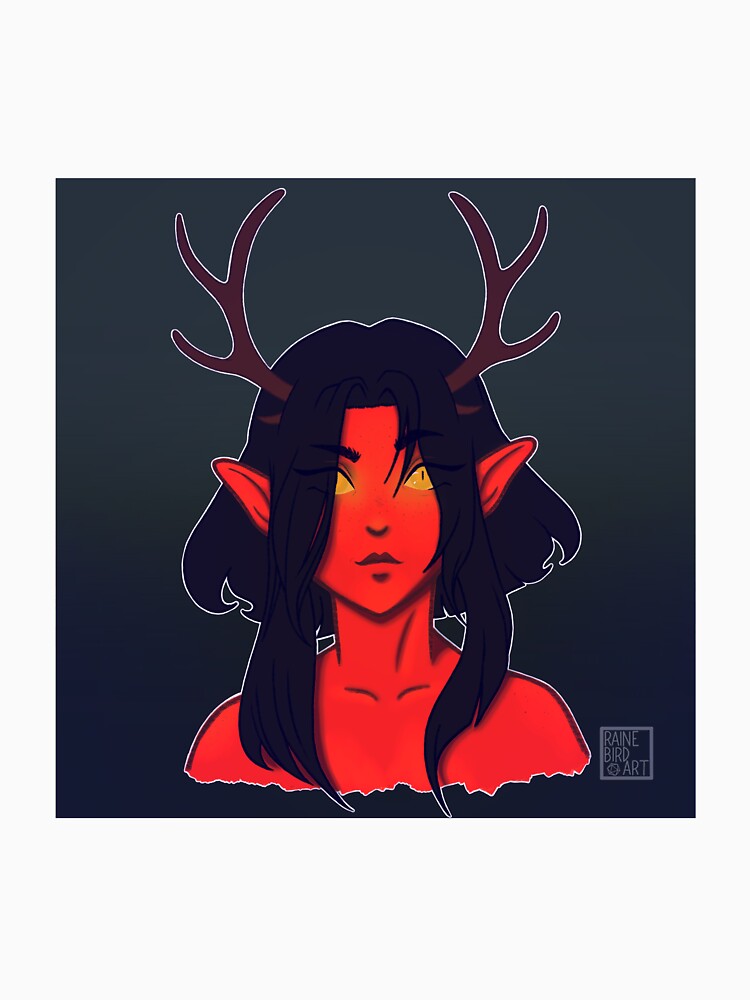 Red Tiefling Girl by RaineBird