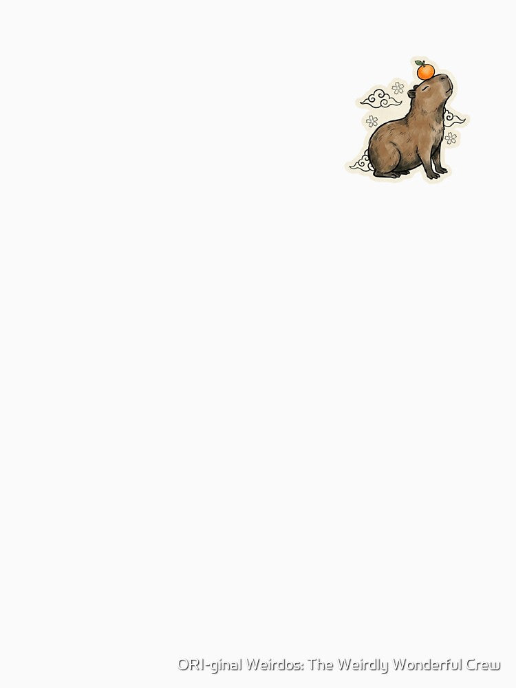 Zen Capybara Cow Pose Yoga Sticker - Cute Japanese Aesthetic Orange Capybara by ORI-ginal Weirdos: The Weirdly Wonderful Crew