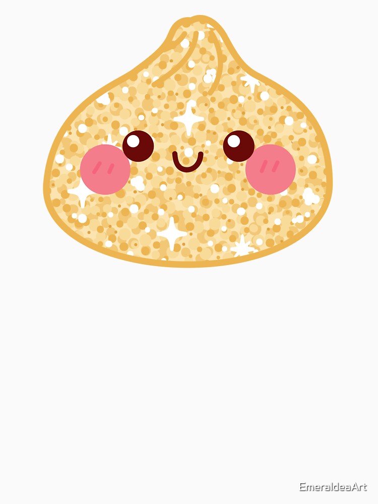 Kawaii Golden Glitter Squishy Dumpling – Cute Food Character Design by EmeraldeaArt