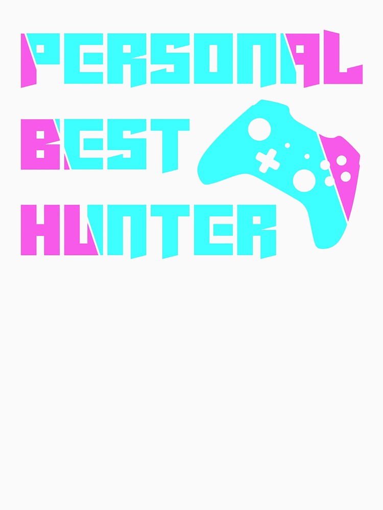 Personal Best Hunter – Neon Gamer Controller Motivation Design by PHRASEandSTYLE