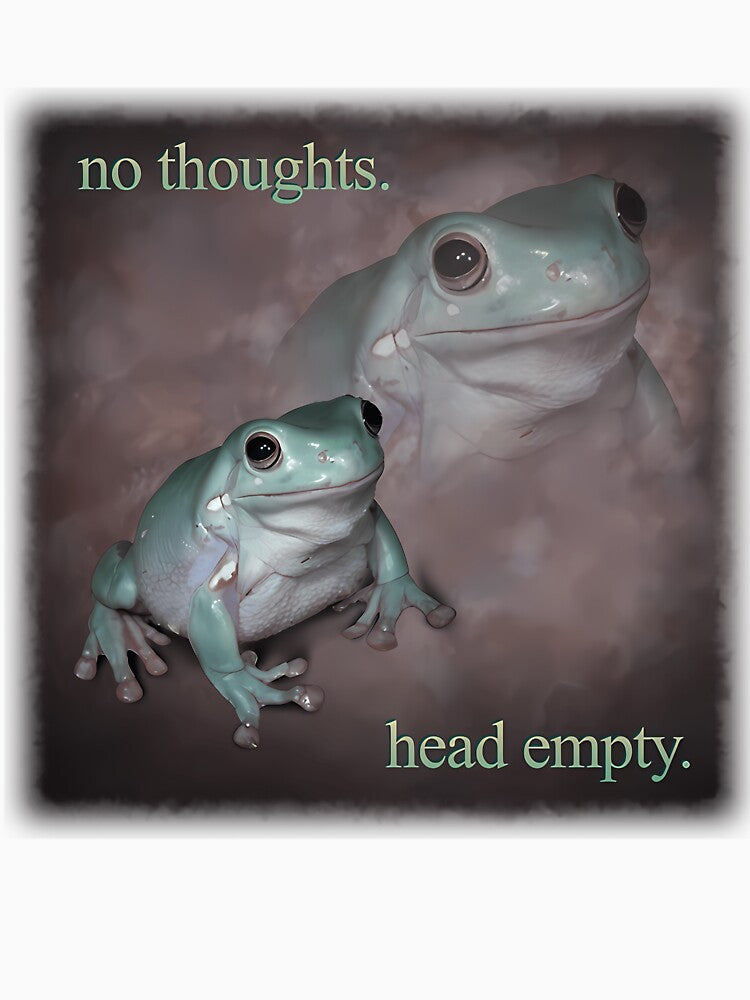No Thoughts Head Empty Frog Word Art by JereSenpaiYT
