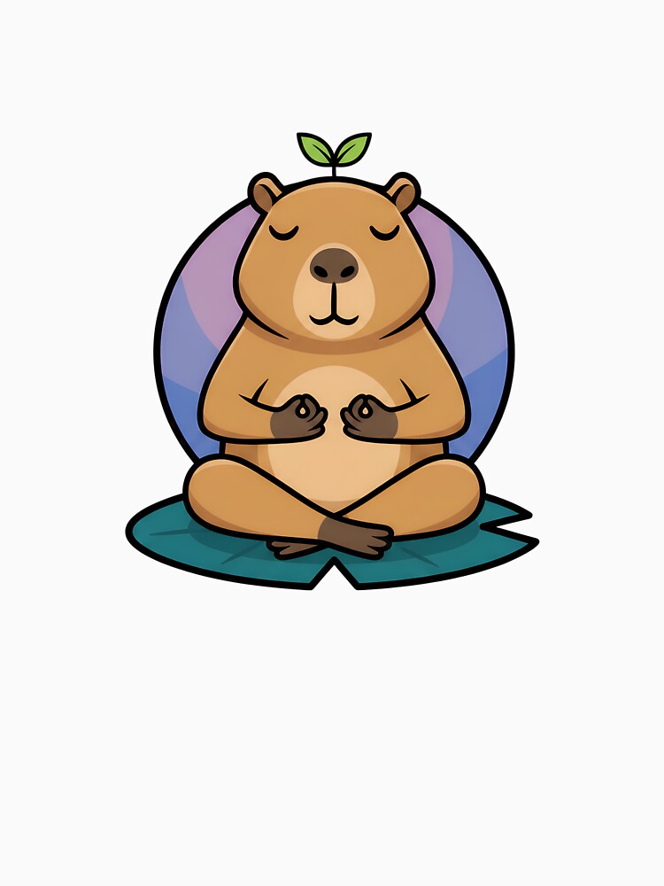 Zen Capybara Meditating Lotus Pose by Brasuca's Art