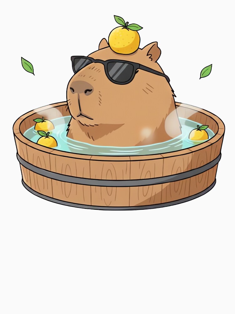 Chill Capybara In Hot Spring Unbothered Zen Animal Art by ARTReMi