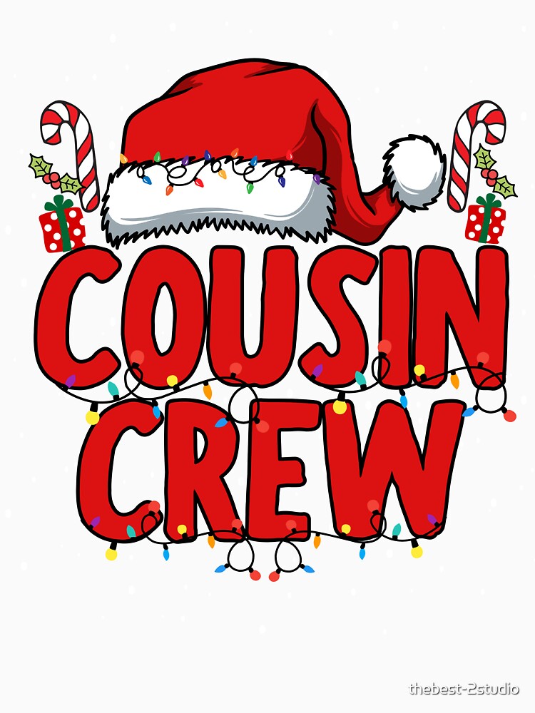 Cousin Crew Red Santa Hat Funny Christmas Matching by thebest-2studio