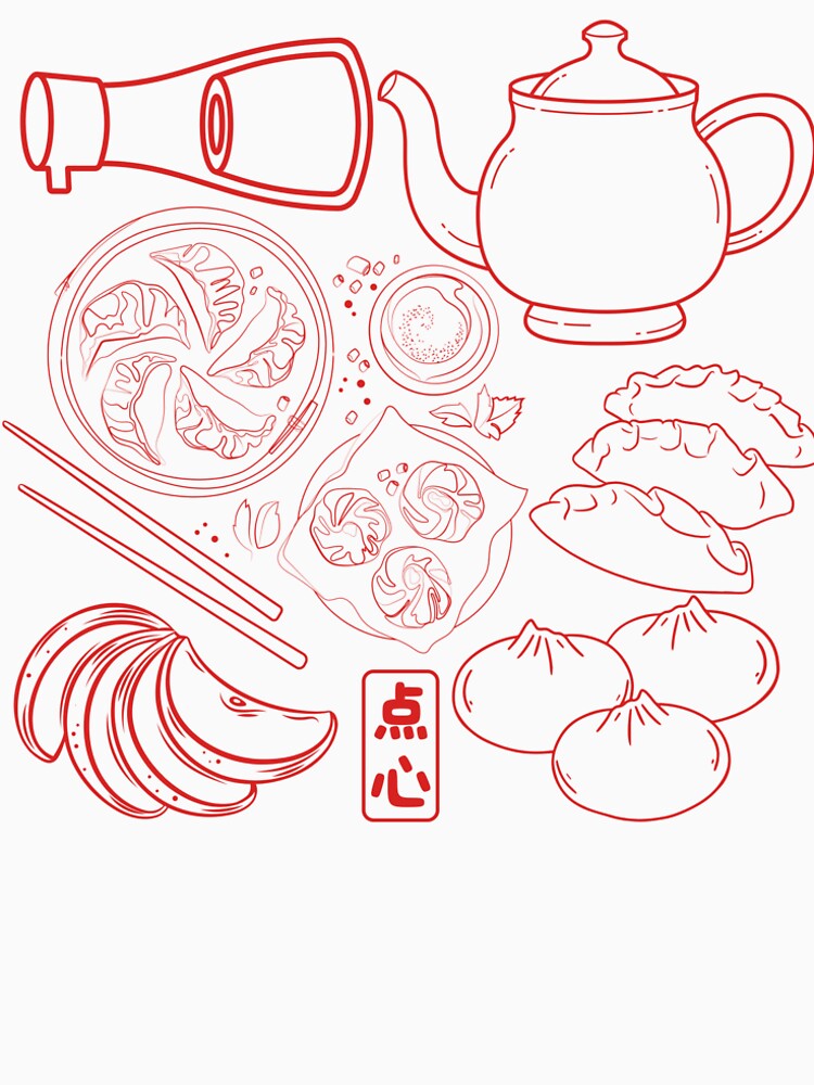Dim Sum Collage Phone Case – Minimalist Asian Food Line Art, Aesthetic Chinese Cuisine Design Phone Case by ur uncle  bobby