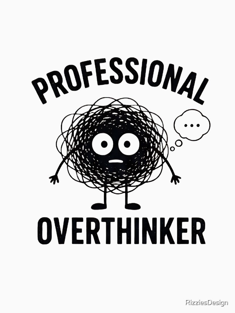 Funny Professional Overthinker Scribble Character by RizziesDesign