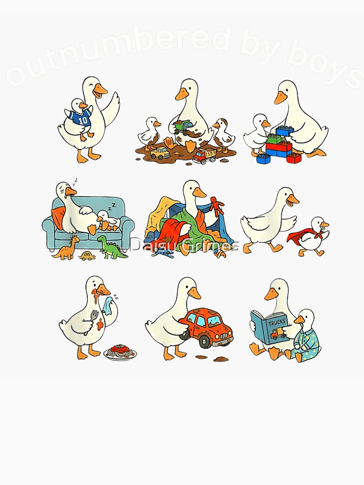 Outnumbered By Boys Cute Duck Mom Life With Many Baby Ducks by Daisy Grimes