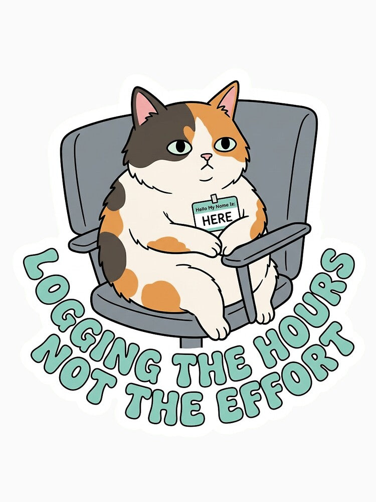 Logging The Hours Not The Effort Quiet Quitting Cat by Cat Meme Fund