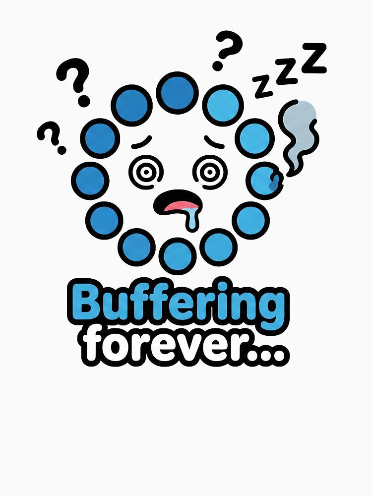Buffering Forever... - Dizzy Loading Spinner Sticker by Sassy Cult