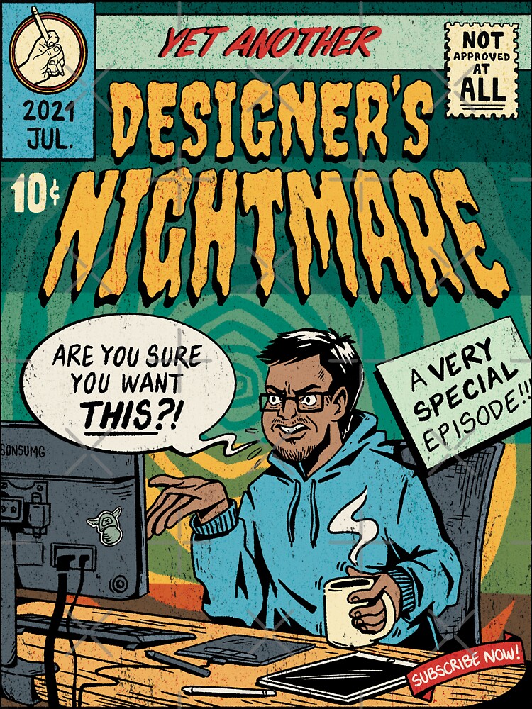 Retro Comic Book Style Designer’s Nightmare for Creative Professionals by DrawHandArt