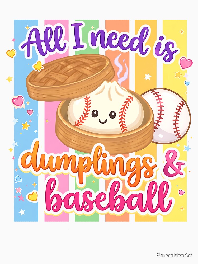 All I Need Is Dumplings & Baseball – Squishy Dumpling Baseball Box Design by EmeraldeaArt