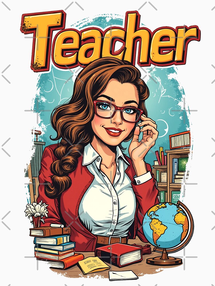 Retro Teacher the power of knowledge. by JonelleTshirts