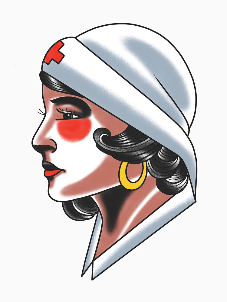 Traditional Old School Nurse Tattoo by stephenjshaw
