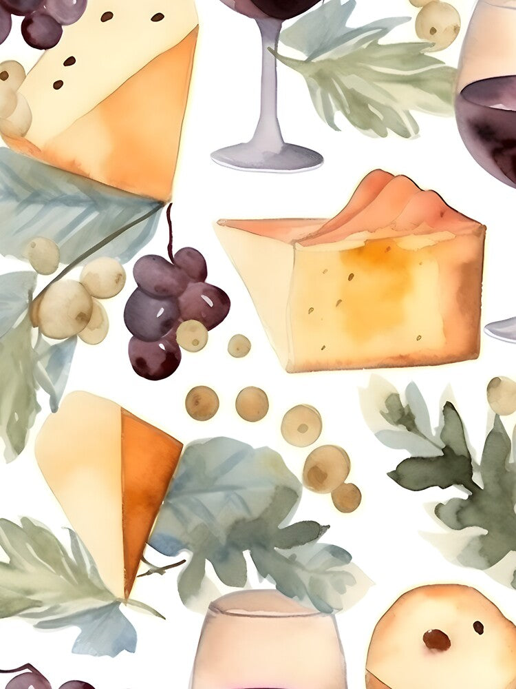 Wine and Cheese Water Color 4 by FantasyRealmOP