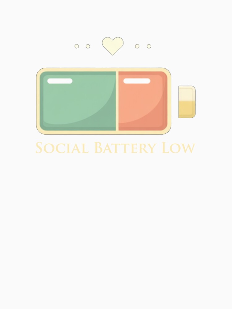 Social Battery Low Introvert Funny Design by dkza