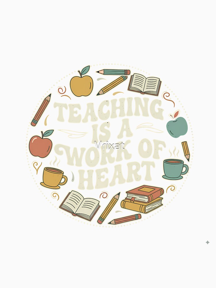 Teaching is a Work of Heart T-Shirt – Teacher Appreciation Gift by Vrixat